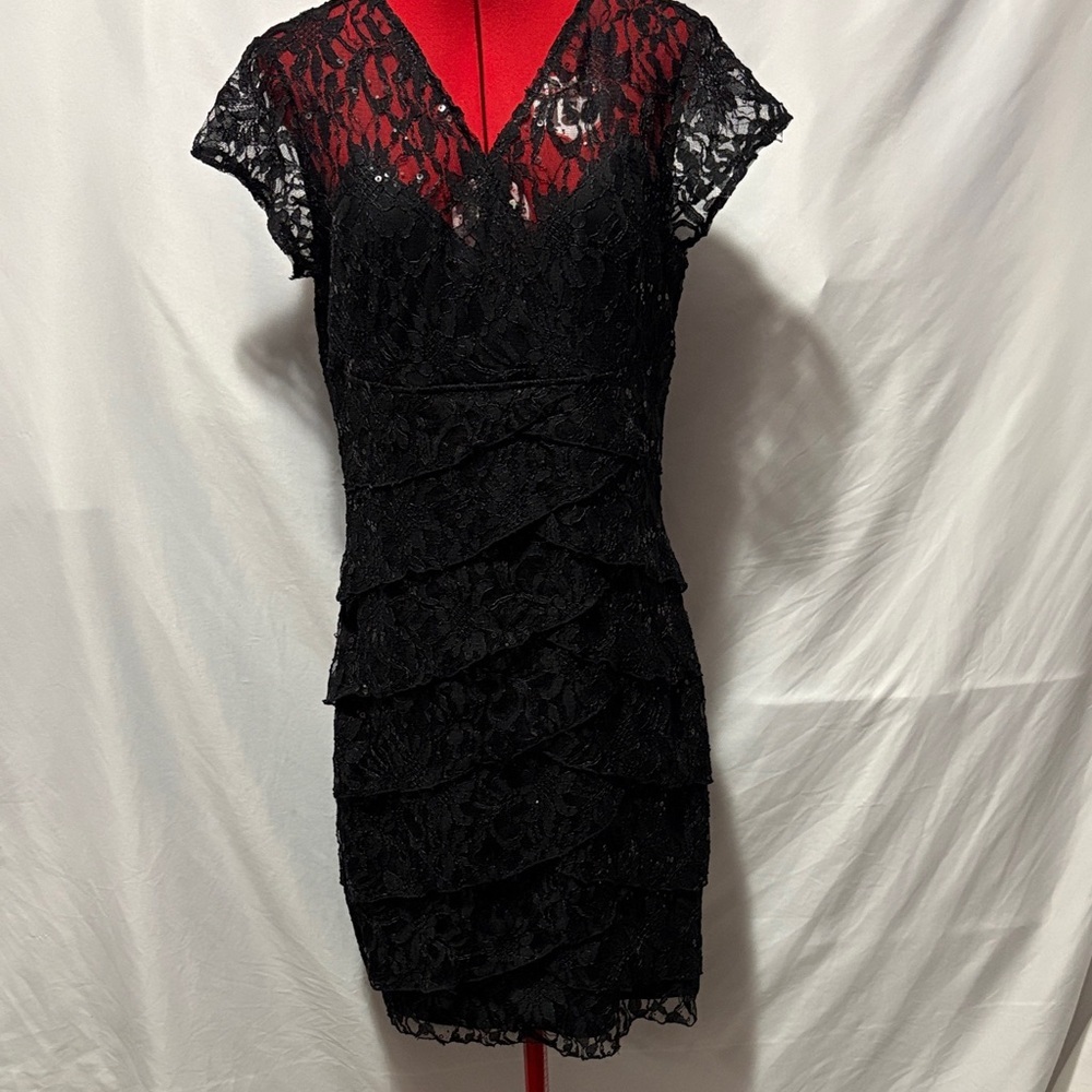 Jessica Black Lace Mini Dress XL60